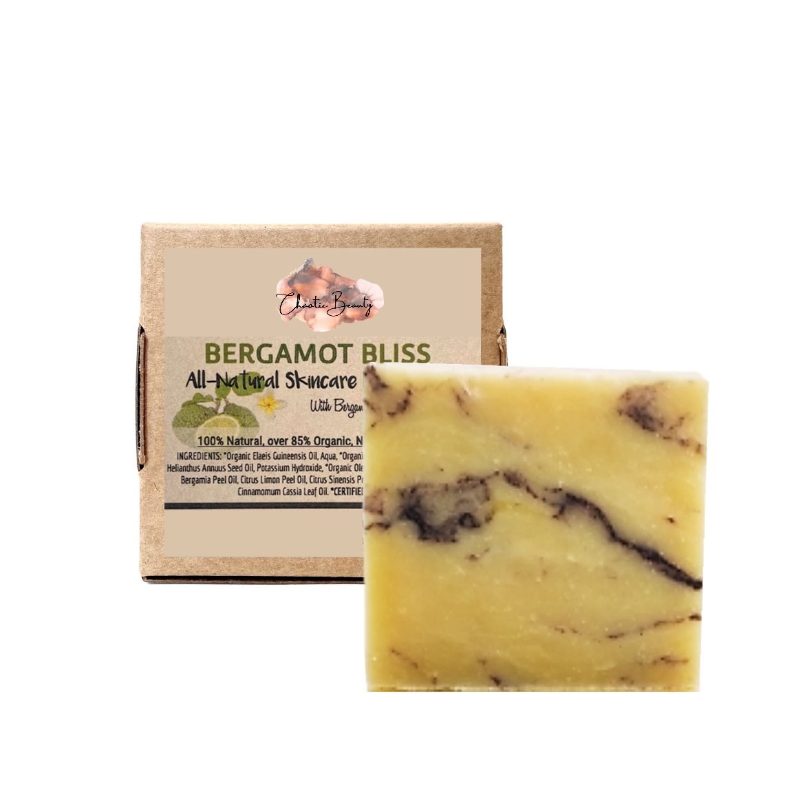 All - Natural Skincare Face Soap - Bergamot Bliss (110g, 3.8oz.) - Chaotic Beauty