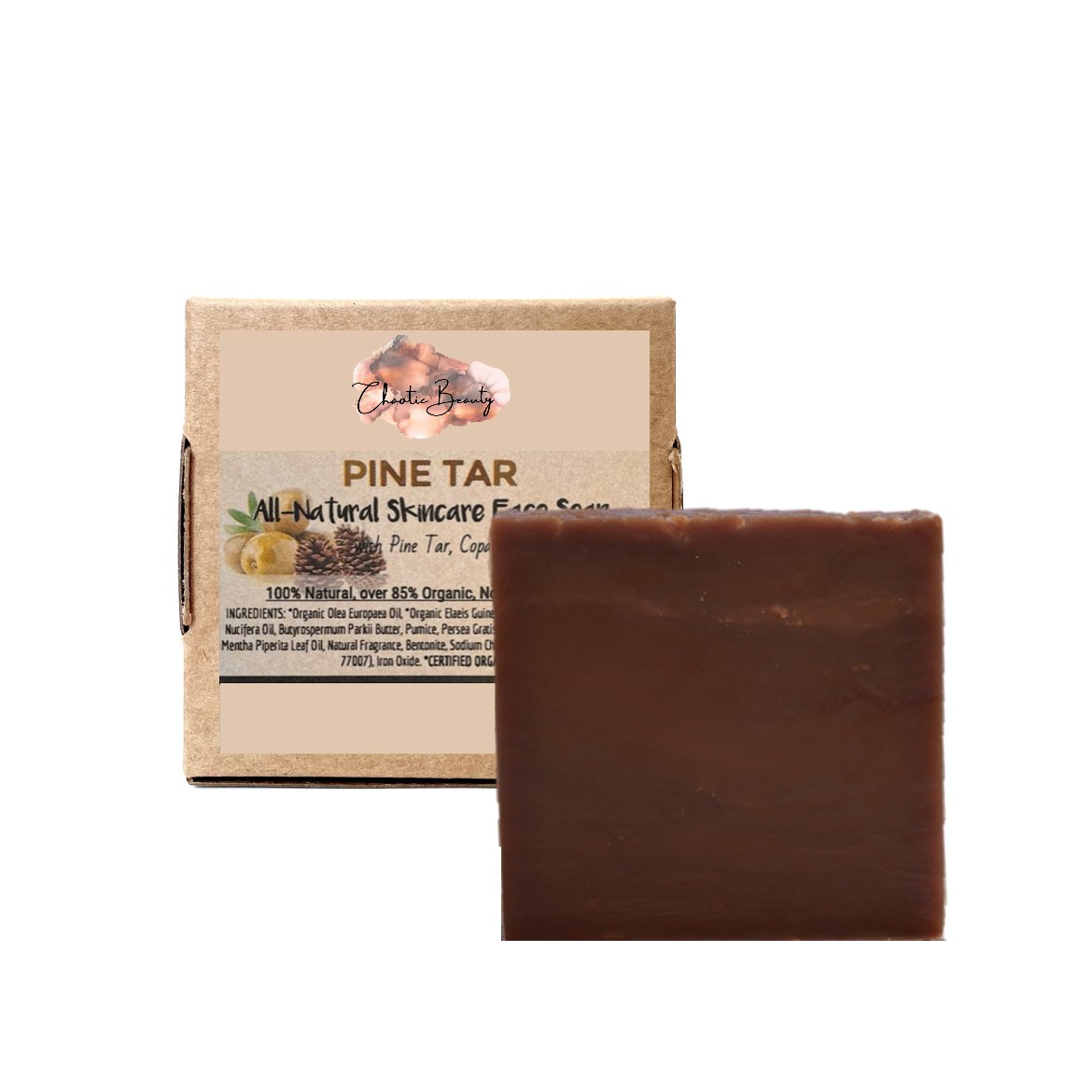 All - Natural Skincare Face Soap - Pine Tar (110g, 3.8oz) - Chaotic Beauty